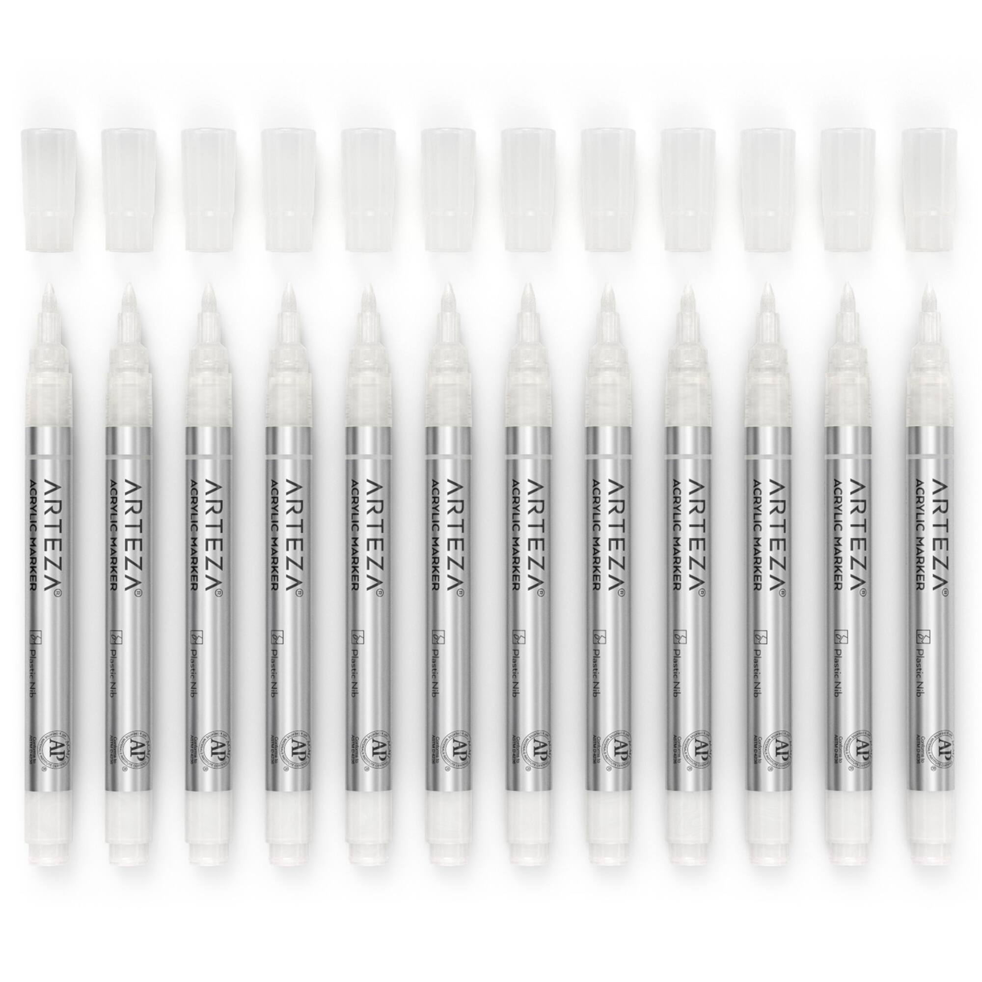 Arteza® White Acrylic Paint Markers, 12ct.